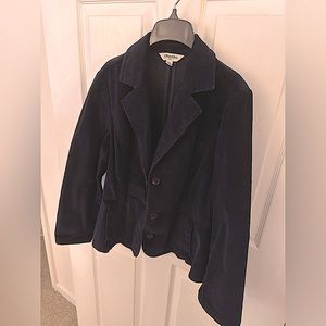St. John’s bay large petite dark blue corduroy blazer.
